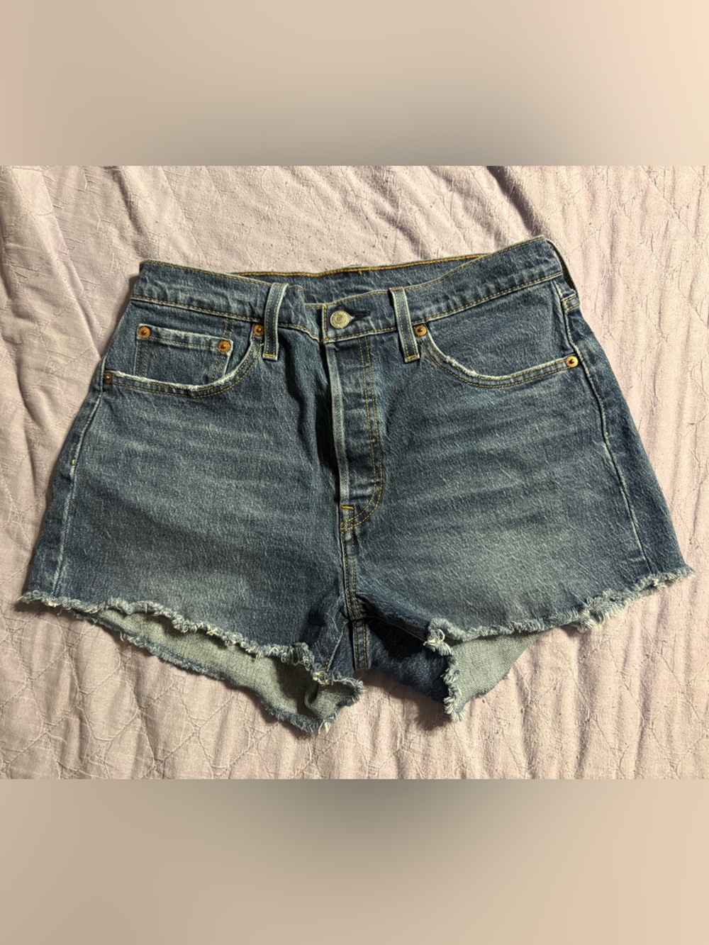 Levi’s 501 Dark Blue Denim cutoff shorts